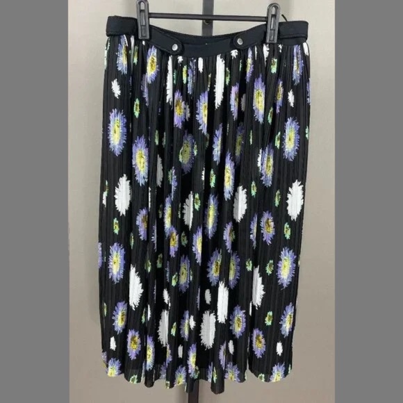 Kenzo Dresses & Skirts - NEW Kenzo Skirt Womens 10 Large black purple floral midi designer